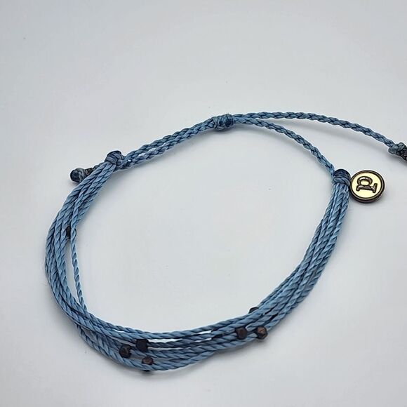 Pura Vida Blue & Gray Beaded Adjustable Cord Bracelet - Picture 1 of 3